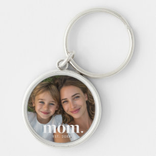 Porte-clés Cadeau Photo de Maman Établie