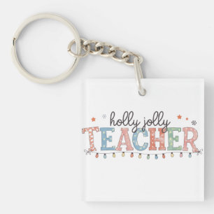 Porte-clés Cadeau pour Enseignant Prof Joliment Noël