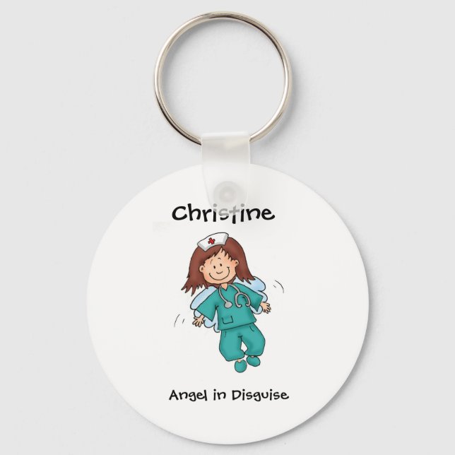 Porte-clés Cadeau pour l'infirmière - Personnaliser avec le n (Recto)