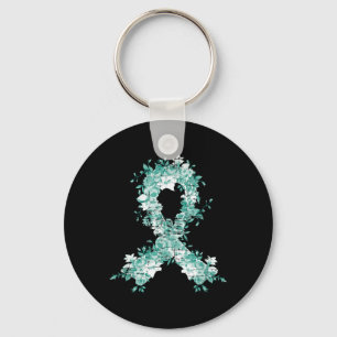 Porte-clés Cadeau pour survivant du cancer Ruban sarcelle Can