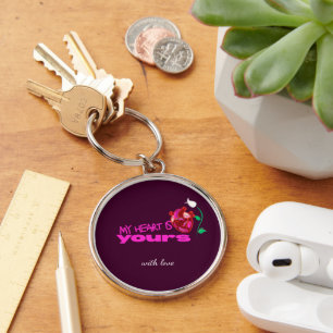 Porte-clés Cadeau Rose Cœur Anatomique Gras –