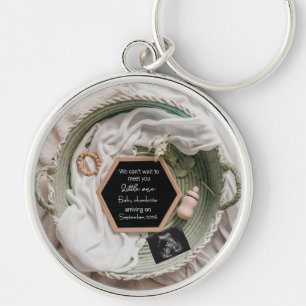 Porte-clés Cadeau simple et doux d'annonce de grossesse neutr