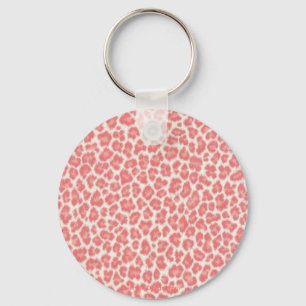 Porte-clés Cadeaux à imprimé léopard rose et crème