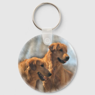 Porte-clés Cadeaux d'art de golden retriever