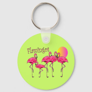 Porte-clés Cadeaux d'art Flamant rose tropical