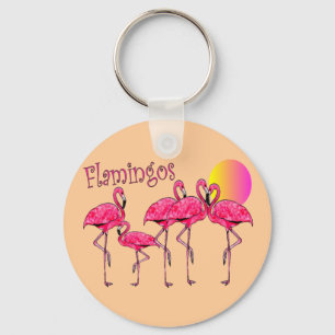 Porte-clés Cadeaux d'art Flamant rose tropical
