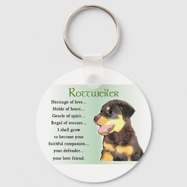 Porte-clés Cadeaux d'art Rottweiler (Recto)