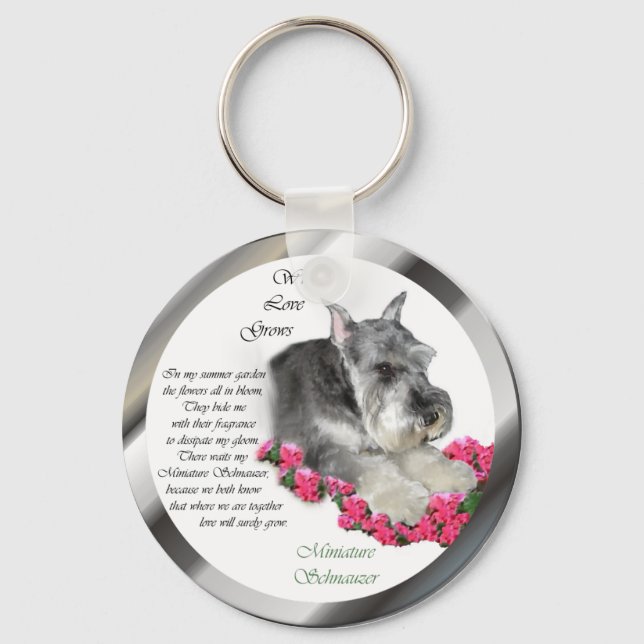 Porte-clés Cadeaux d'art Schnauzer miniature (Recto)
