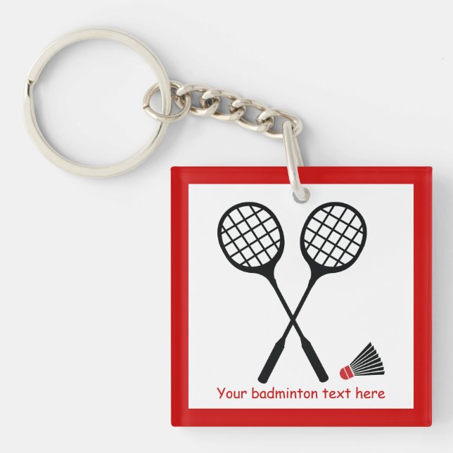 Porte-clés Cadeaux de badminton, raquette et billetterie pers (Devant)
