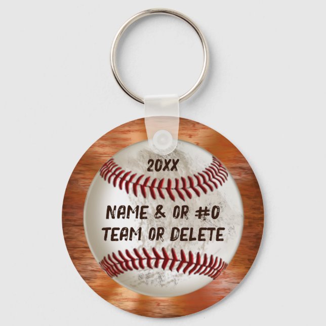 Porte-clés Cadeaux de baseball cool pour joueurs NOM ET ANNÉE (Recto)