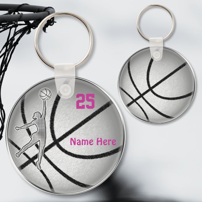 Porte-clés Cadeaux de basket-ball pour filles équipe PERSONNA (Personalized Basketball Gifts for Girls. Cheap basketball gifts. Basketball party favors, keychains.)