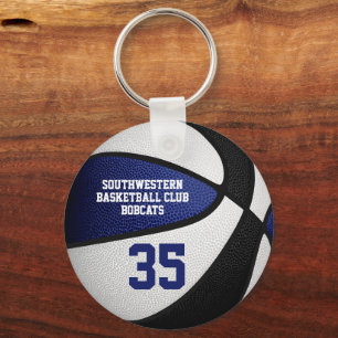 Porte-clés Cadeaux de basket noir bleu pour l'équipe