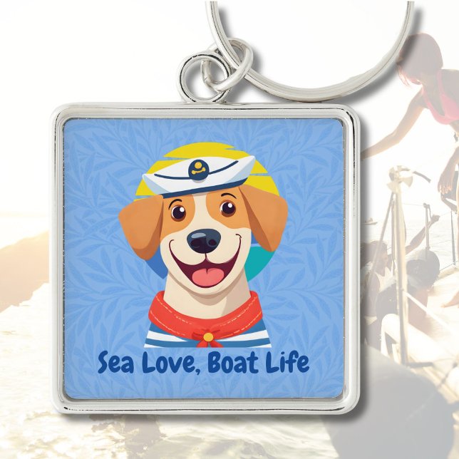 Porte-clés Cadeaux de chiens mignons nautiques pour les propr (Nautical Cute Dog Gifts for Boat Owners Sailors)