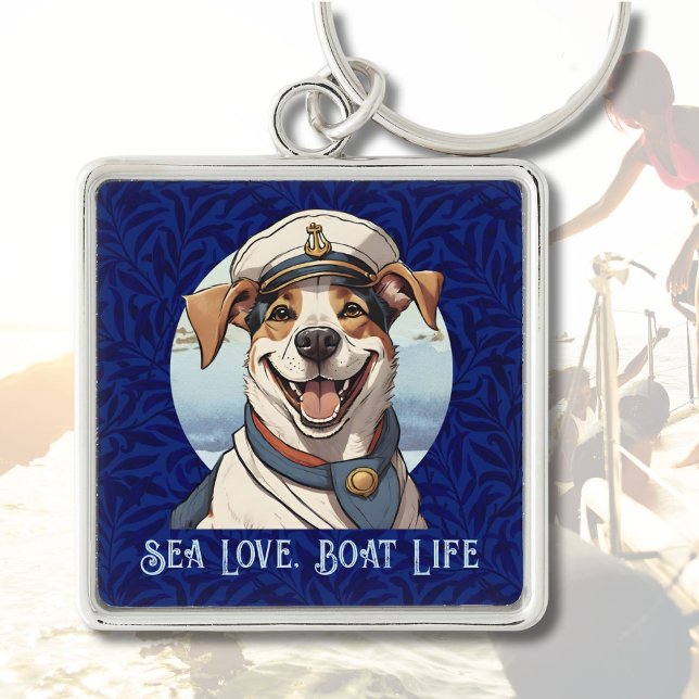 Porte-clés Cadeaux de chiens nautiques pour les propriétaires (Nautical Dog Gifts for Boat Owners Sailors Boater)