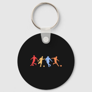 Porte-clés Cadeaux de football - Football de couleurs rétro v