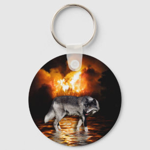 Porte-clés Cadeaux de loup gris "survivant"