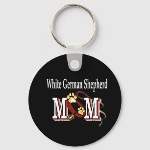 Porte-clés Cadeaux de maman berger allemand blanc
