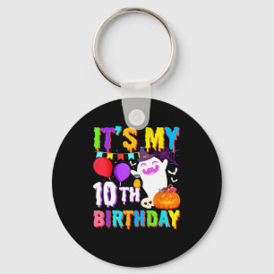 Porte-clés Cadeaux de mon 10e anniversaire Fantôme Citrouille