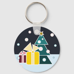 Porte-clés Cadeaux de Noël d'Arbre de Noël Scandinave Rétro A