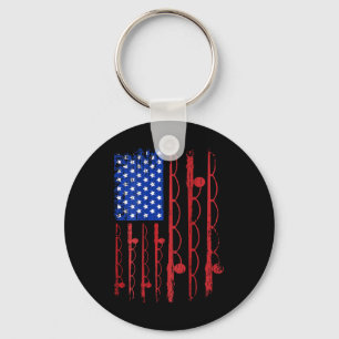Porte-clés Cadeaux de pêche patriotiques Drapeau américain 4