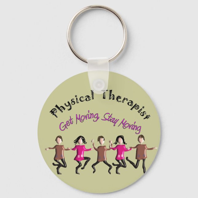 Porte-clés Cadeaux de physiothérapeute "Se déplacer, rester e (Recto)