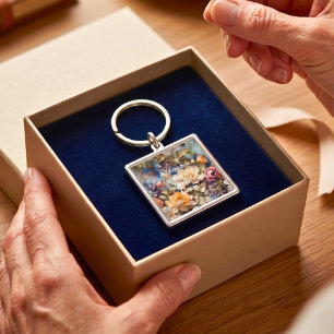Porte-clés Cadeaux de retraite personnalisés de fleurs sauvag