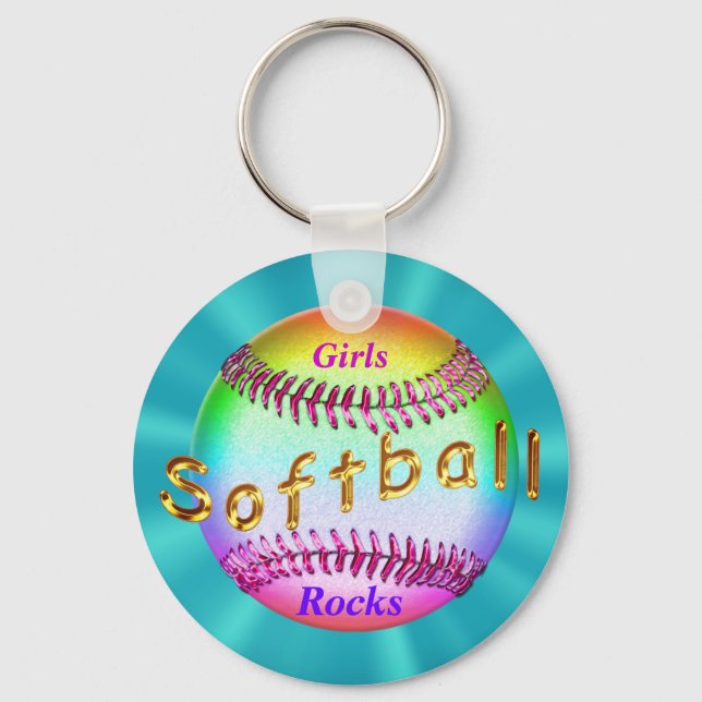 Porte-clés Cadeaux de softball bon marché pour les filles, Sa (Recto)