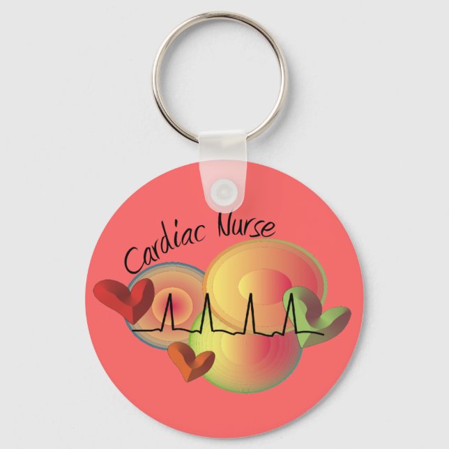 Porte-clés Cadeaux de soins infirmiers cardiaques (Recto)