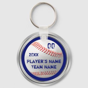 Porte-clés Cadeaux d'équipe de baseball Bleu, Blanc, Argent