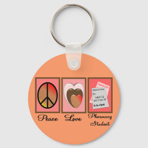 Porte-clés Cadeaux d'étudiant de pharmacie d'amour de paix