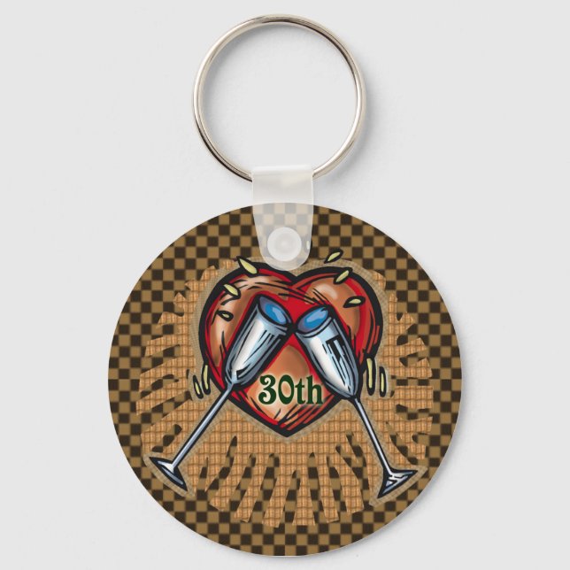 Porte-clés Cadeaux du 30e anniversaire du Mariage (Recto)