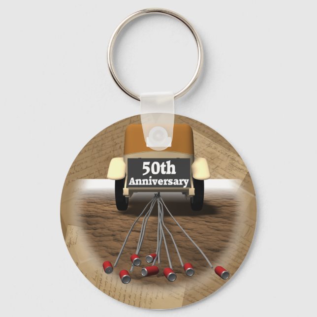 Porte-clés Cadeaux du 50e anniversaire du Mariage (Recto)