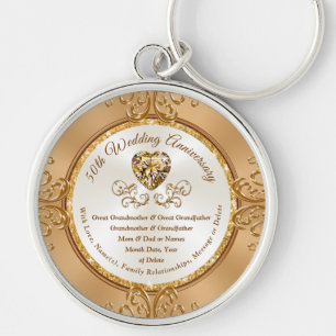 Porte-clés Cadeaux du 50e anniversaire Mariage, pratiques et 