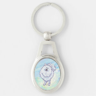 Porte-clés Cadeaux et accessoires Poméraniens blancs