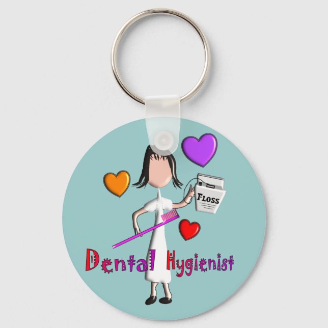 Porte-clés Cadeaux hygiénistes dentaires Coeurs adorables Des (Recto)