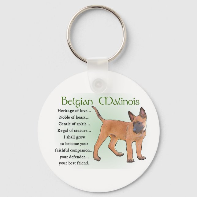 Porte-clés Cadeaux Malinois belges (Recto)