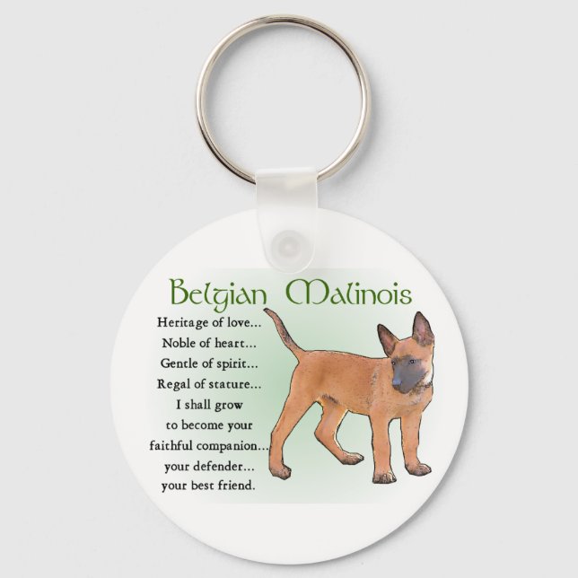 Porte-clés Cadeaux Malinois belges (Recto)