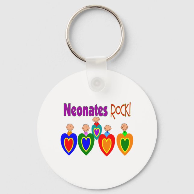 Porte-clés Cadeaux néonataux d'infirmières "Neonates ROCK!" (Recto)