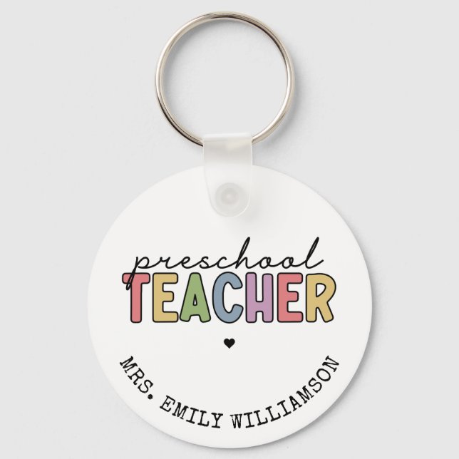 Porte-clés Cadeaux personnalisés de l'enseignant préscolaire (Recto)