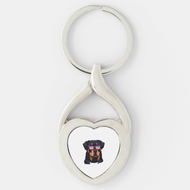 Porte-clés Cadeaux Rottweiler amoureux (Devant)
