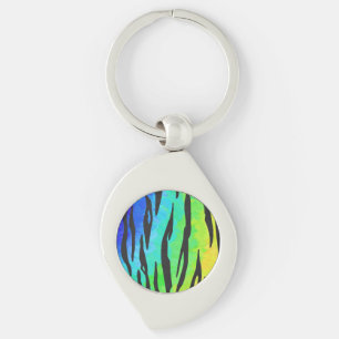 Porte-clés Cadeaux Tiger noir et arc-en-ciel