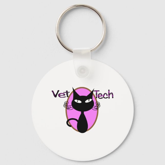 Porte-clés Cadeaux Vet Tech "Adorable Cat Design" (Recto)