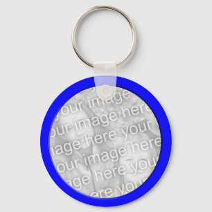 Porte-clés cadre bleu lumineux de photo