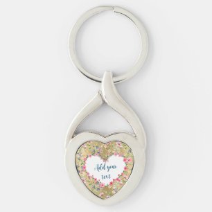 Porte-clés Cadre de cœur floral élégant : pour chaque occasio