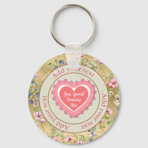 Porte-clés Cadre de cœur floral élégant : pour chaque occasio