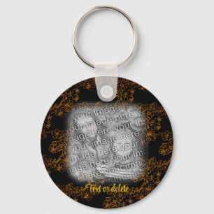 Porte-clés Cadre photo Gold Floral Art personnalisé