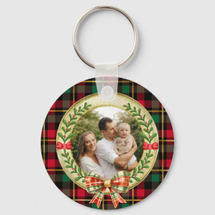 Porte-clés Cadre photo personnalisé et couronne de Noël