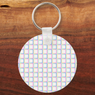 Porte-clés Cadres de Motif blanc symétrique À damiers dégradé