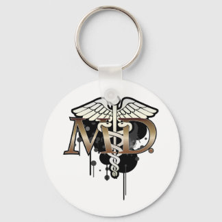 Porte-clés Caduceus grunge avec M.D.