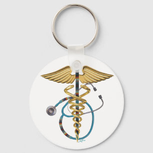 Porte-clés Caduceus & Stethoscope